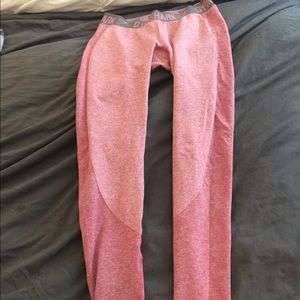 Gymshark Pink and Gray Flex Leggings Size Medium